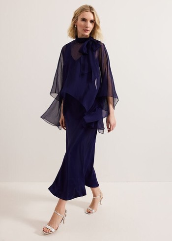 Phase Eight Kyra Overlay Dress Navy Australia | TF7098132